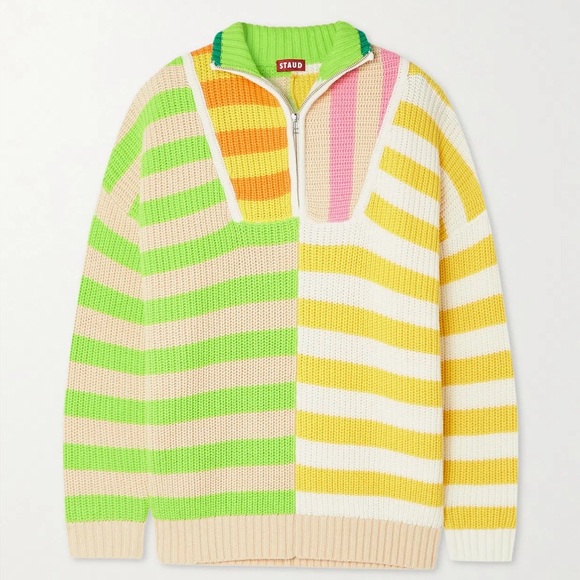 STAUD Sweaters - STAUD Multicolor Striped Turtleneck Sweater